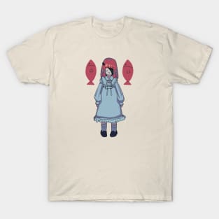 cute girl with fish T-Shirt